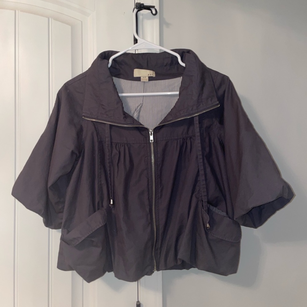 Thrifted Cropped Bomber Jacket